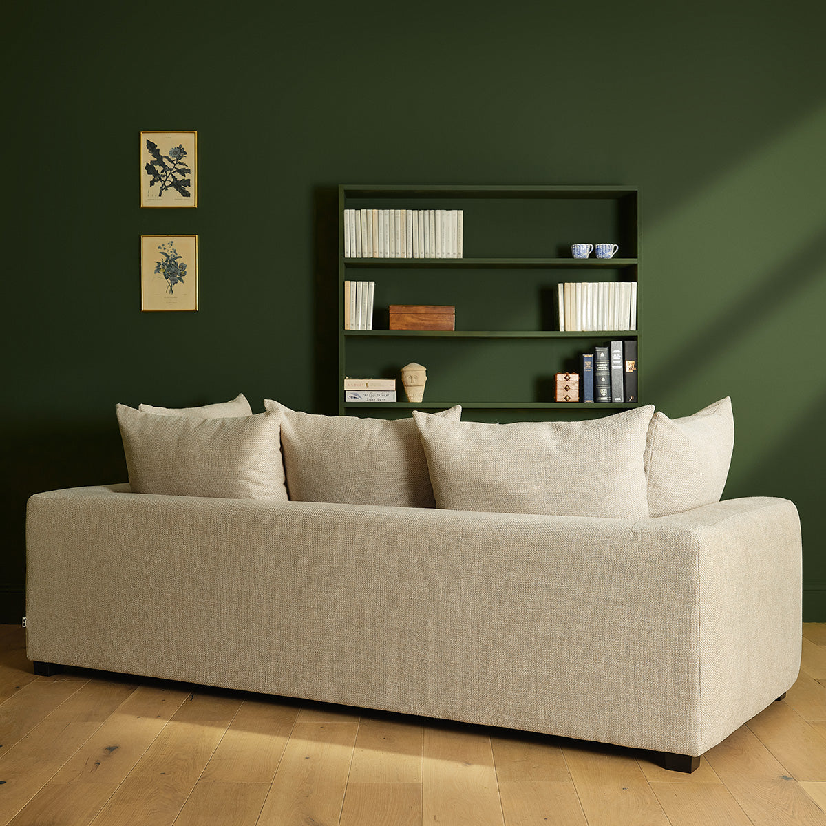 Berah Getah Edmond canapé droit 4 places beige chiné tissu