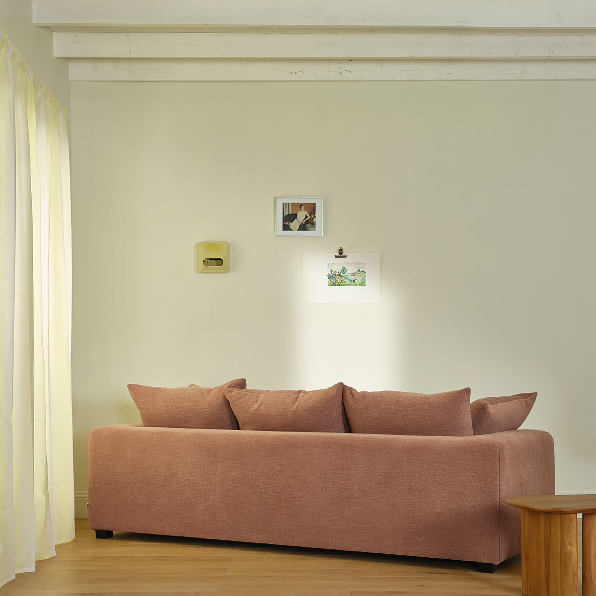 Berah Getah Edmond canapé droit 4 places lin terracotta