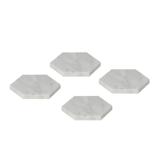 Andrea House dessous de verre marbre blanc gris