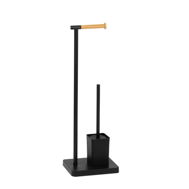 Andrea House Bain set WC bambou métal noir