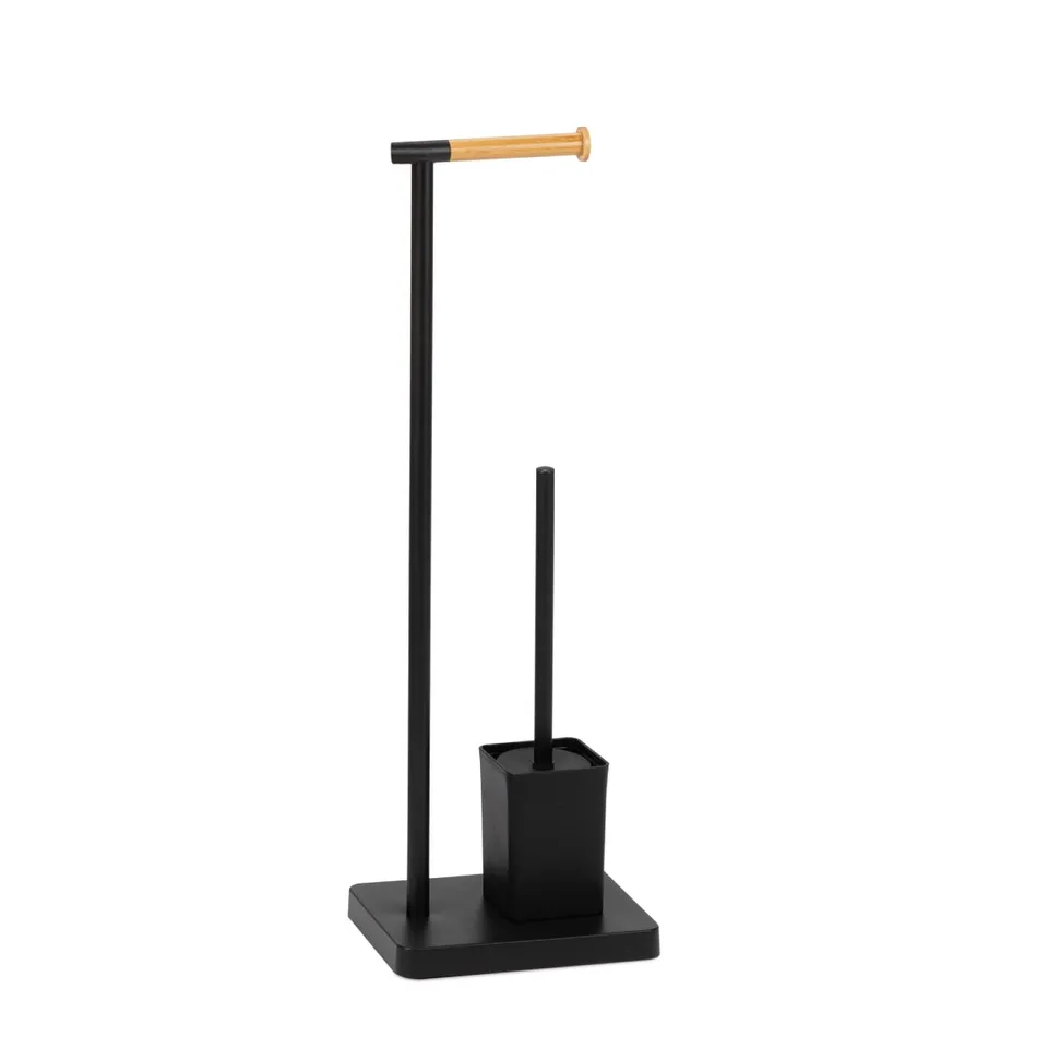 Andrea House Bain set WC bambou métal noir