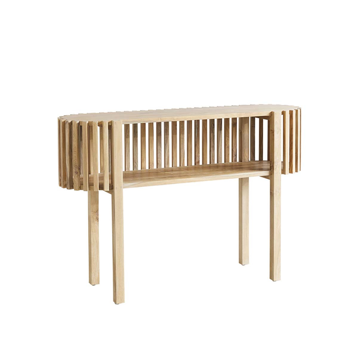 Berah Getah Victoria console teck massif 120 cm lattes