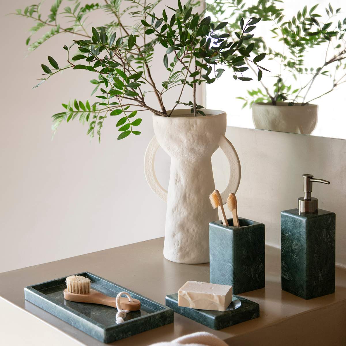 Andrea House Baño porte-brosse marbre vert