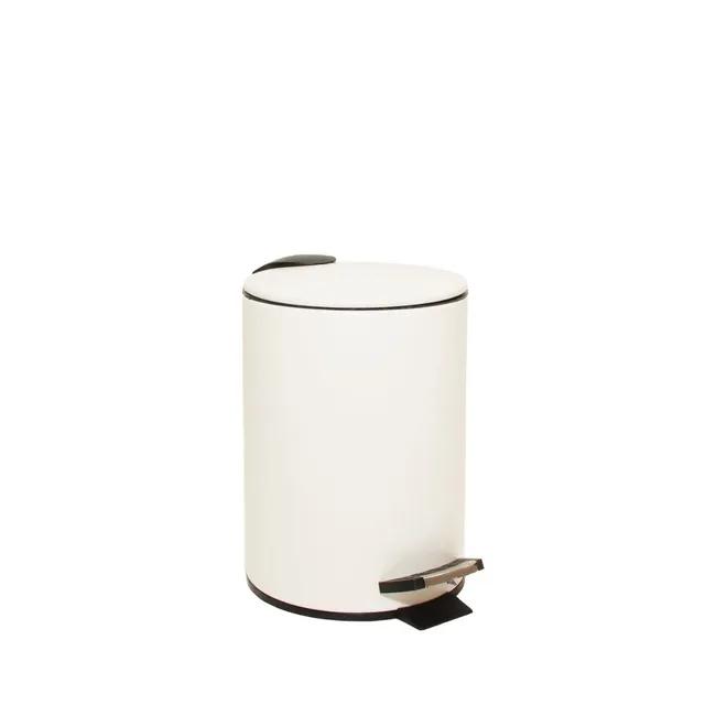 Andrea House Baño poubelle à pédale blanc 3L métal