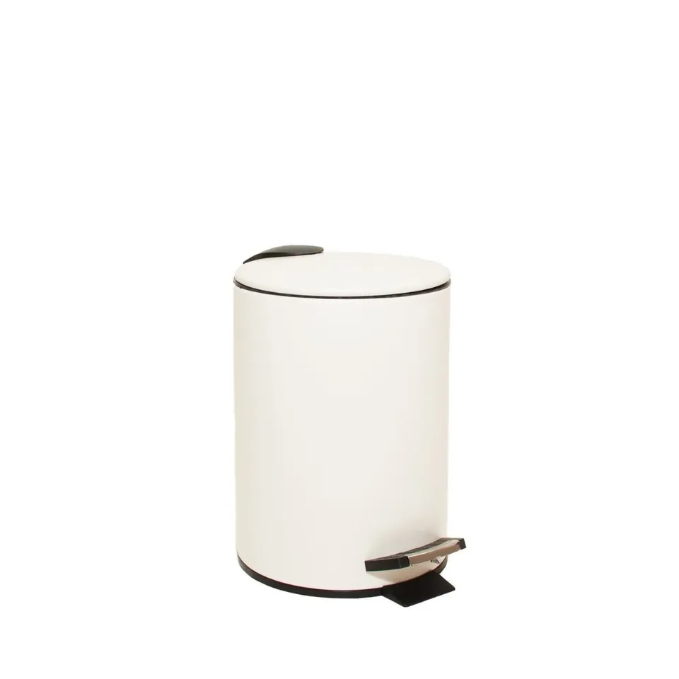 Andrea House Baño poubelle à pédale blanc 3L métal