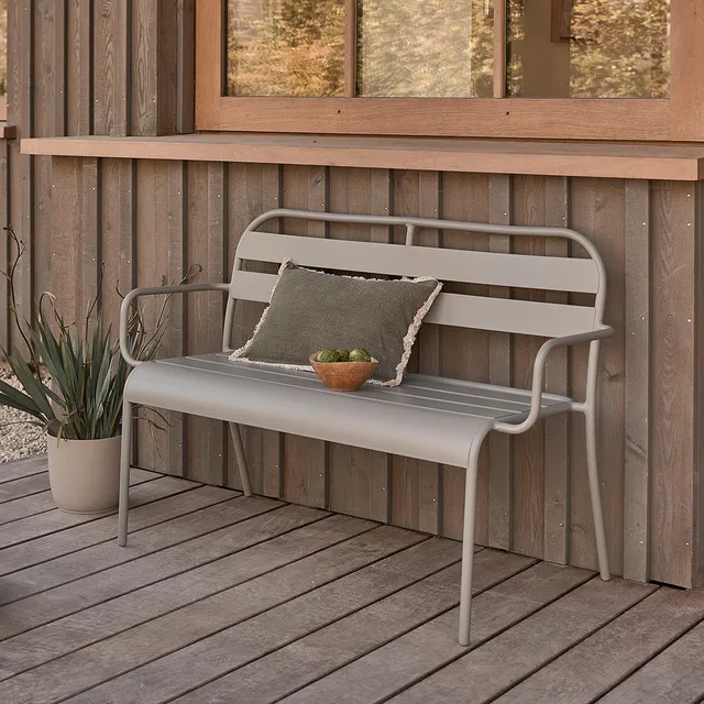 Berah Getah Zéphir banc alu gris 118 cm 2 places