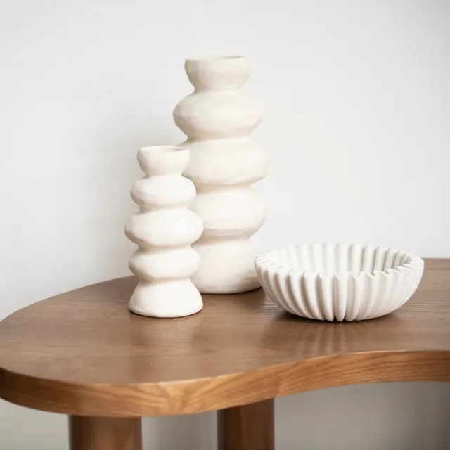 Andrea House Siracusa vase céramique blanc 17x47 cm
