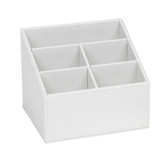 Andrea House Decoración porte-télécommandes blanc cuir