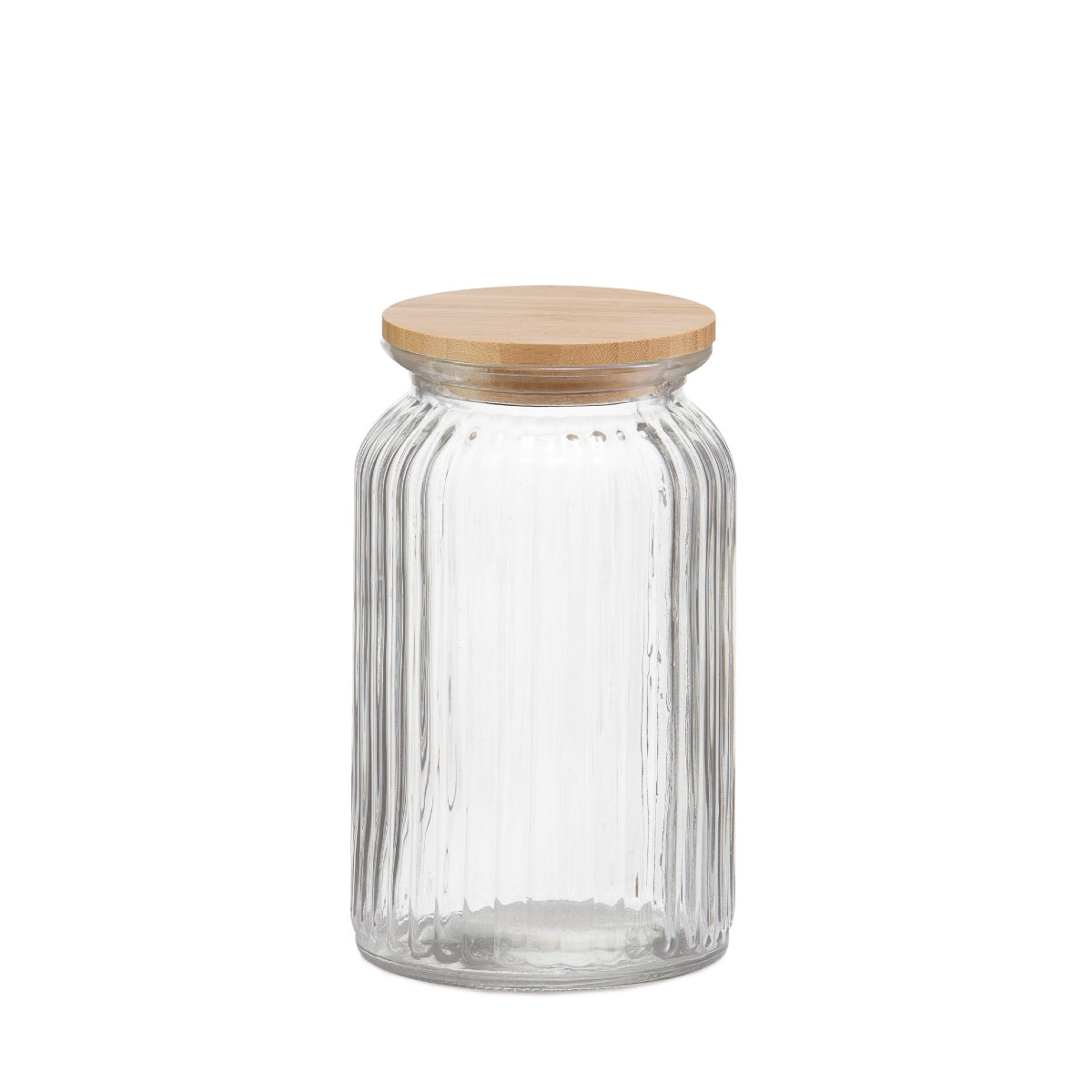 Andrea House Bocal verre couvercle bambou 1200 ml