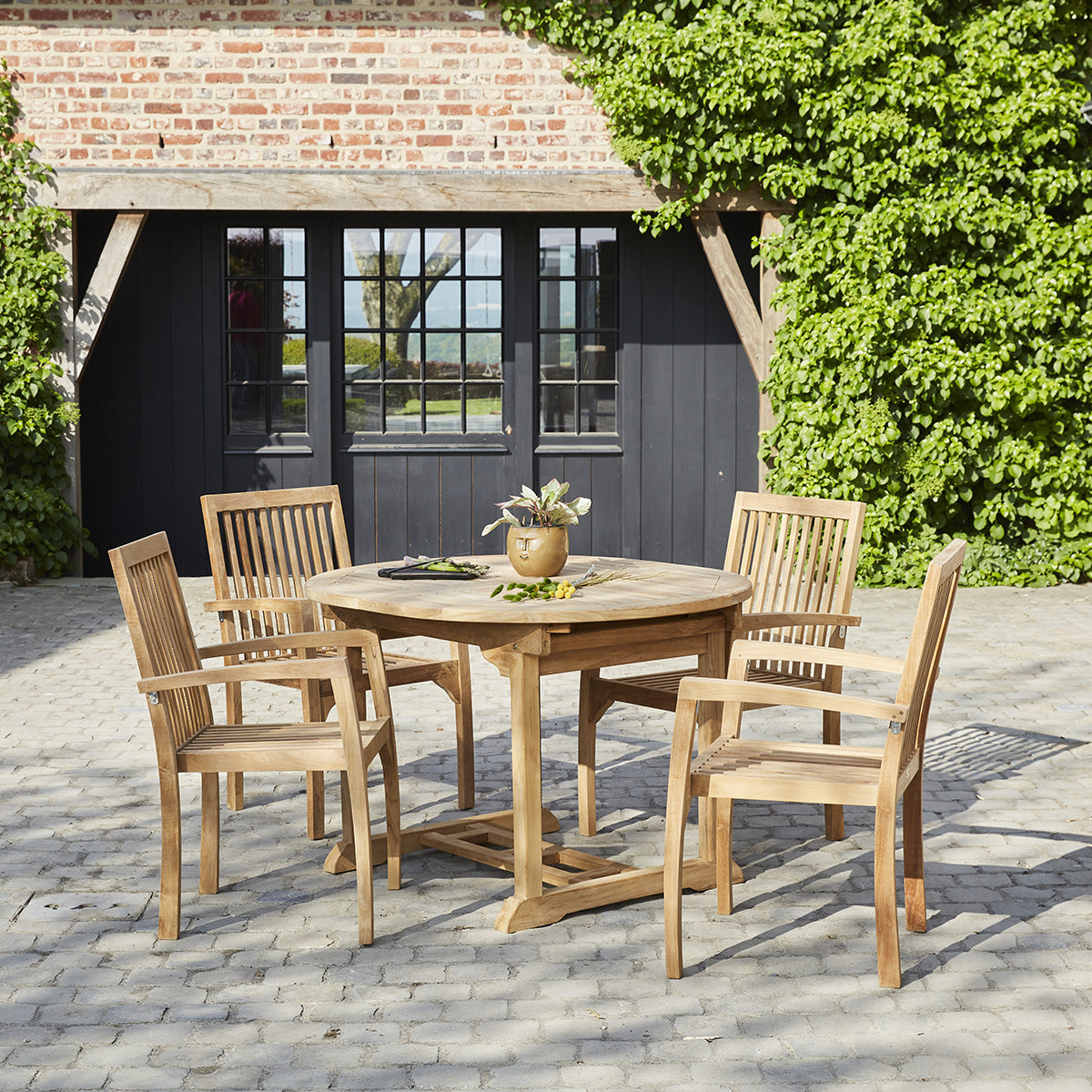 Berah Getah MIDLAND salon de jardin teck extensible 4/6 pers