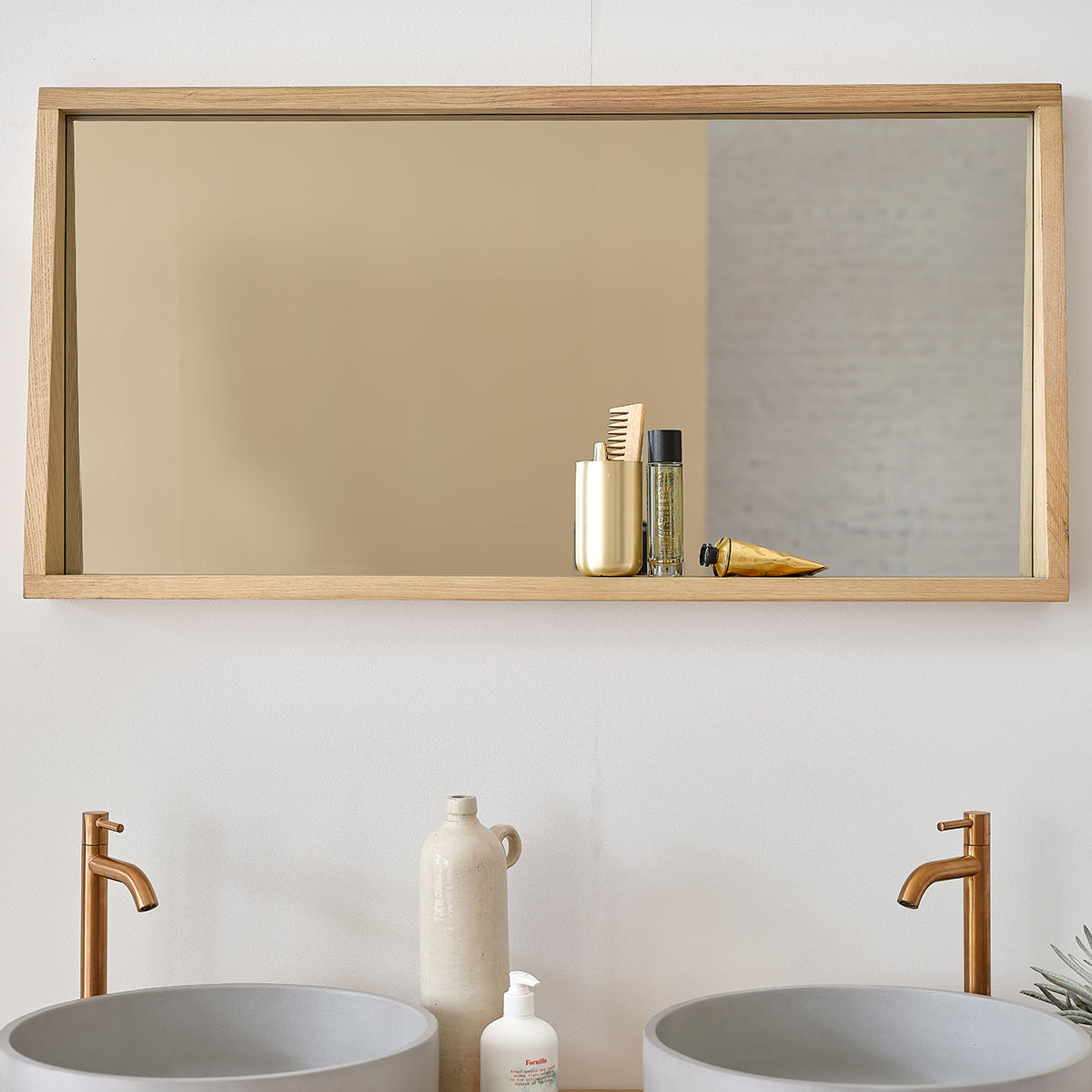 Berah Getah MARGAUX miroir rectangulaire chêne 100x50 cm