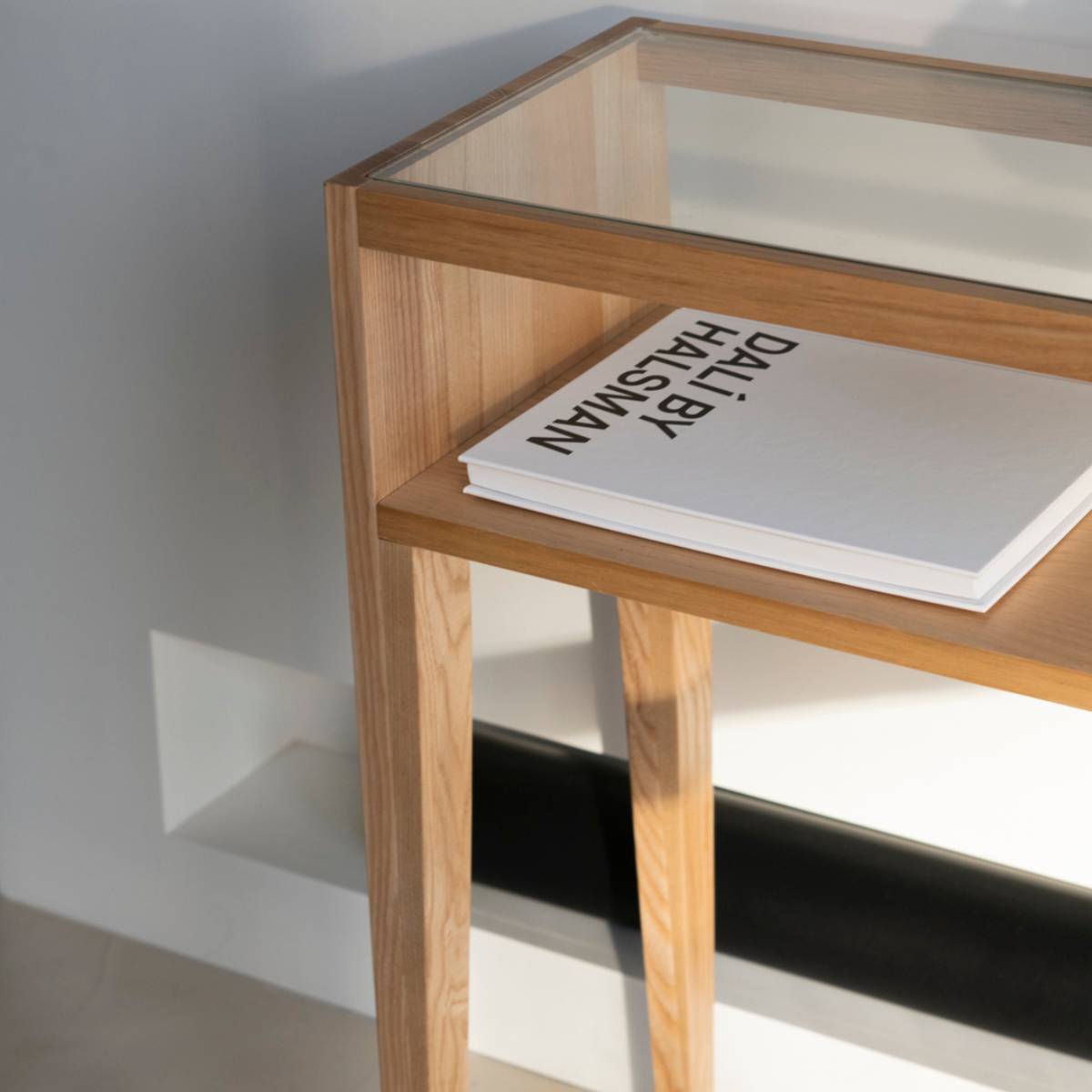 Andrea House 100 cm console frêne et verre
