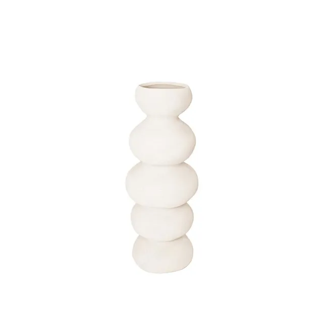 Andrea House Siracusa vase céramique blanc Ø15x38 cm