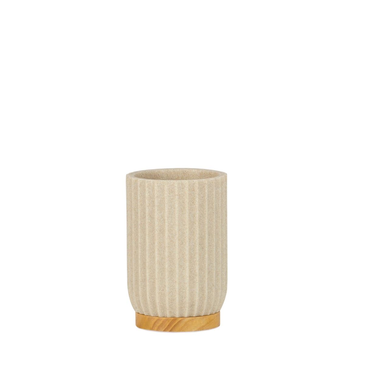 Andrea House Bain porte-brosse dents bois résine beige