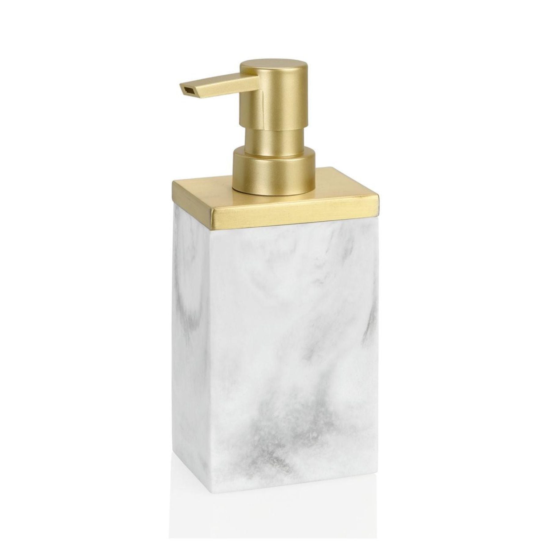 Andrea House distributeur savon marbre blanc pompe salle de bain