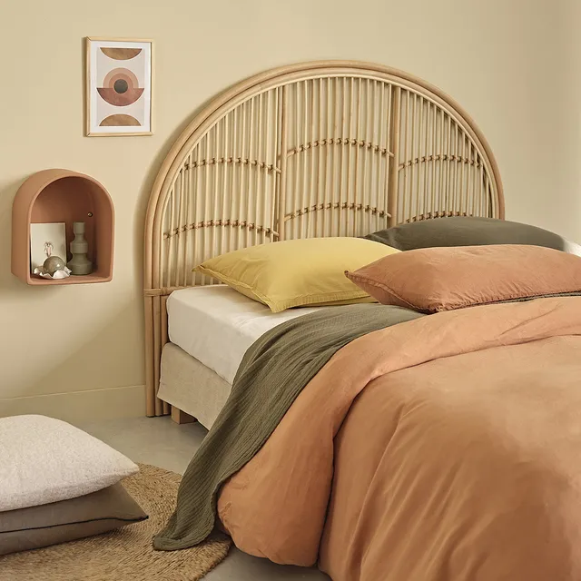Berah Getah Boho tête de lit rotin 140 cm demi-lune