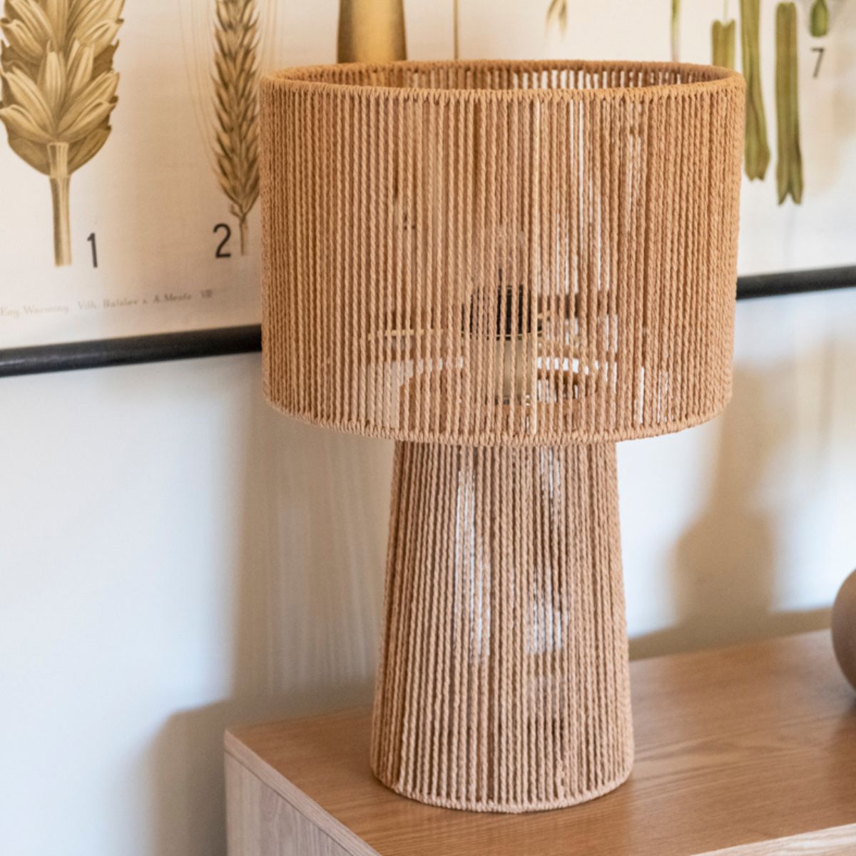 Andrea House Iluminación lampe de table fibre naturelle