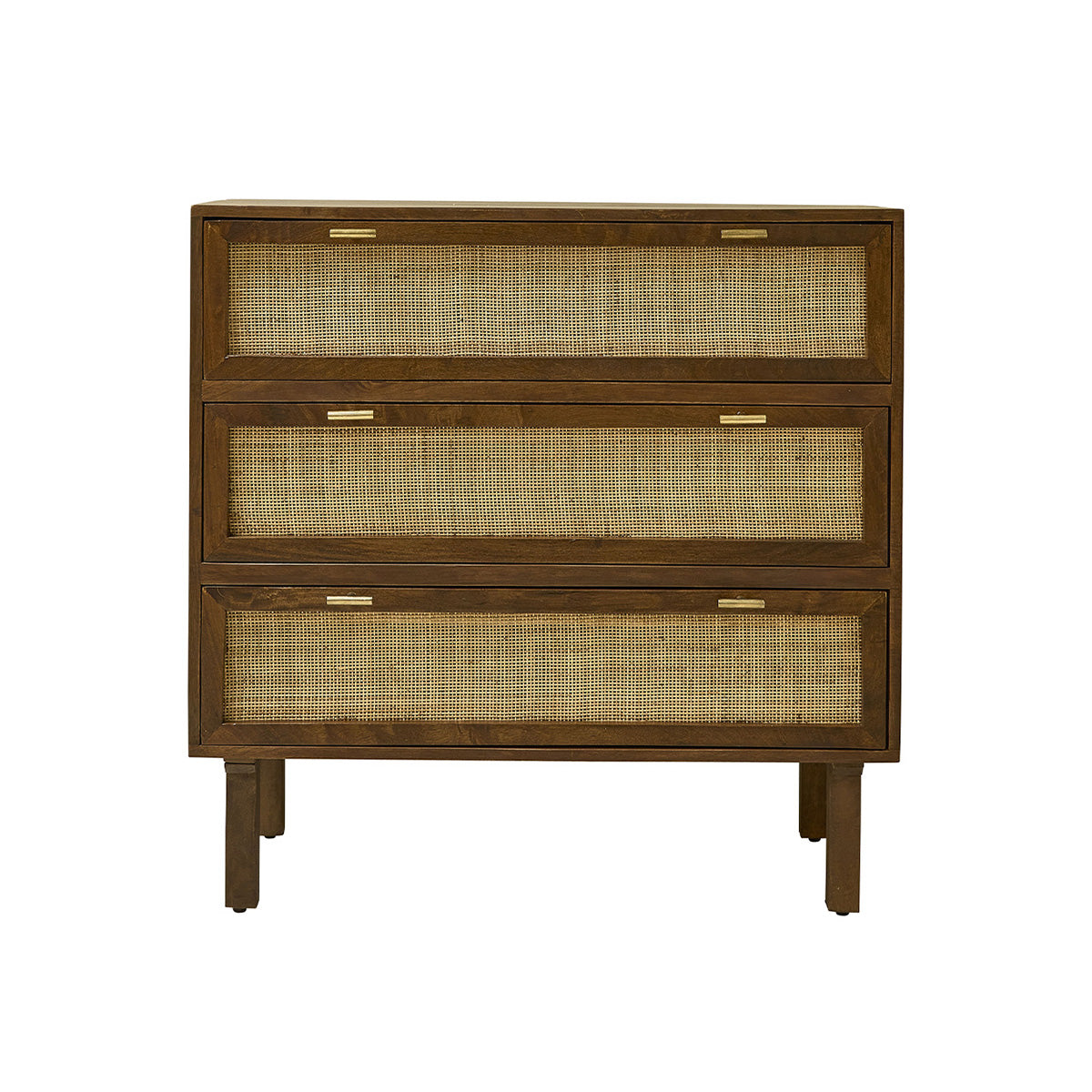 Berah Getah Raphael commode manguier cannage noyer 90 cm