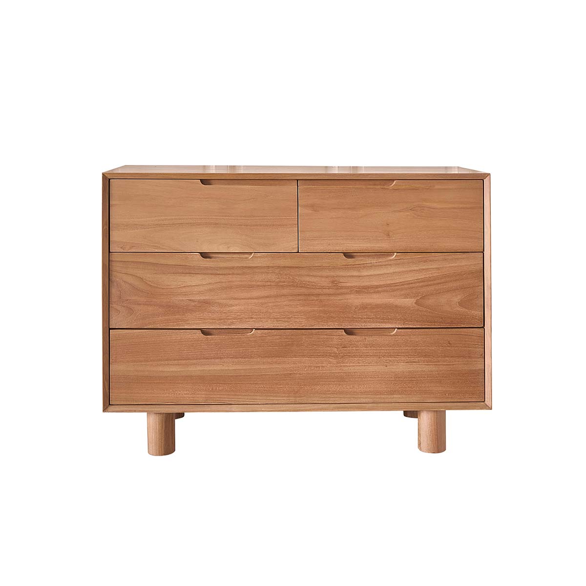 Berah Getah Gustave commode teck massif 110 cm 4 tiroirs