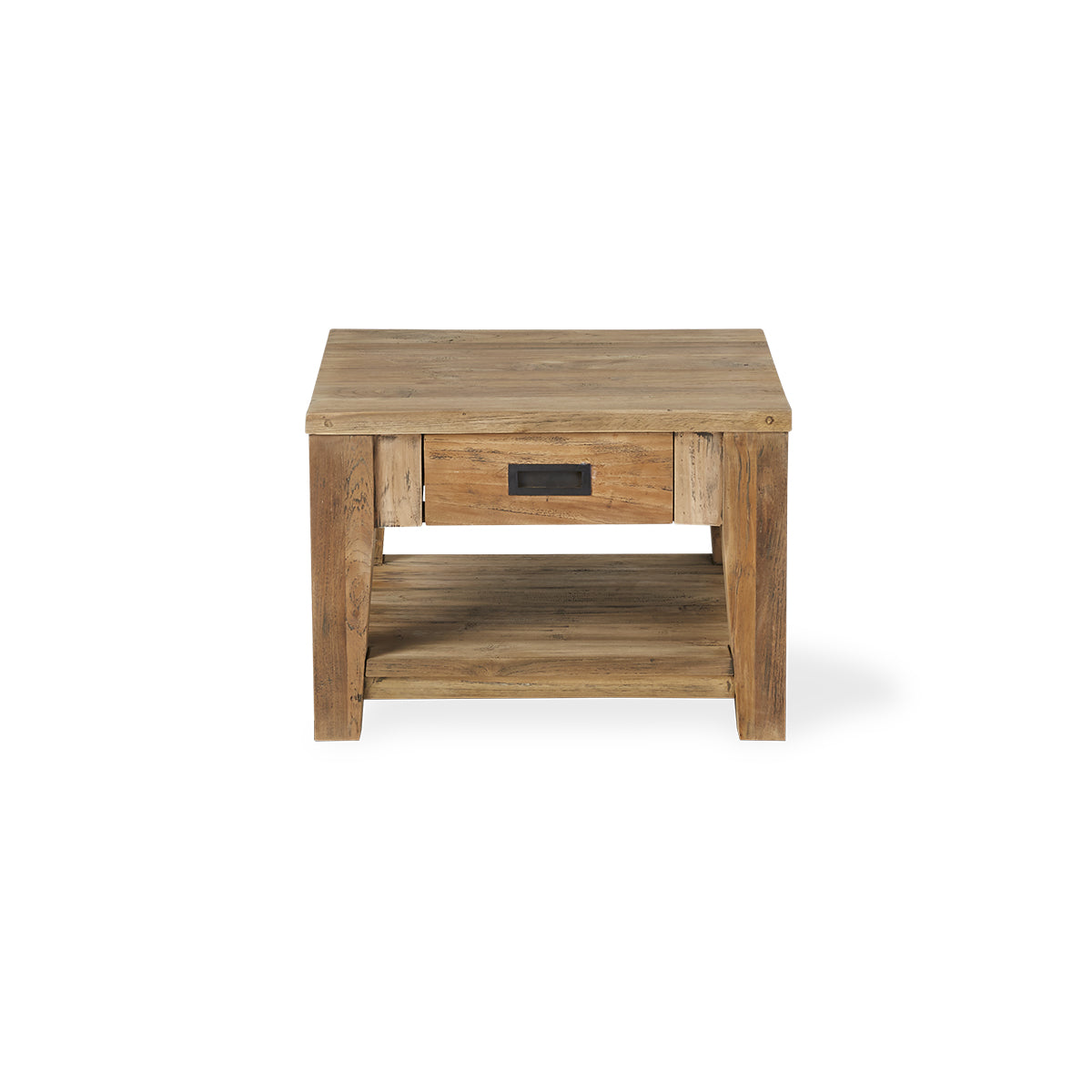 Berah Getah Cargo table basse teck recyclé 60 cm tiroir