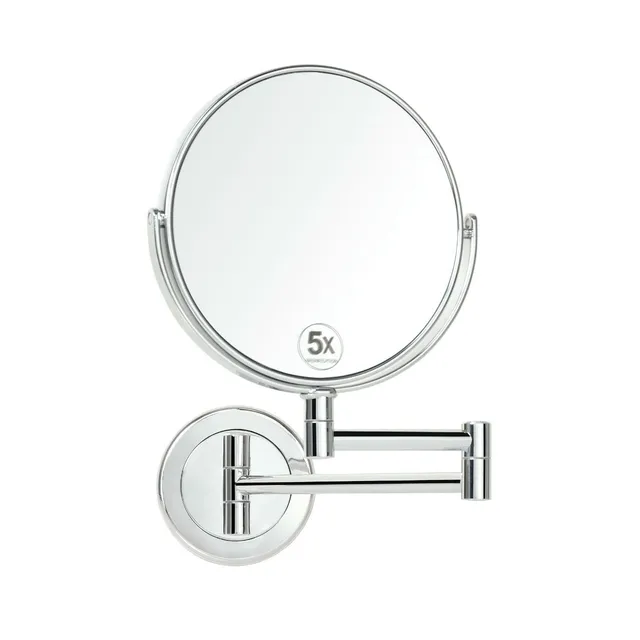 Andrea House Baño miroir grossissant métal argenté classique