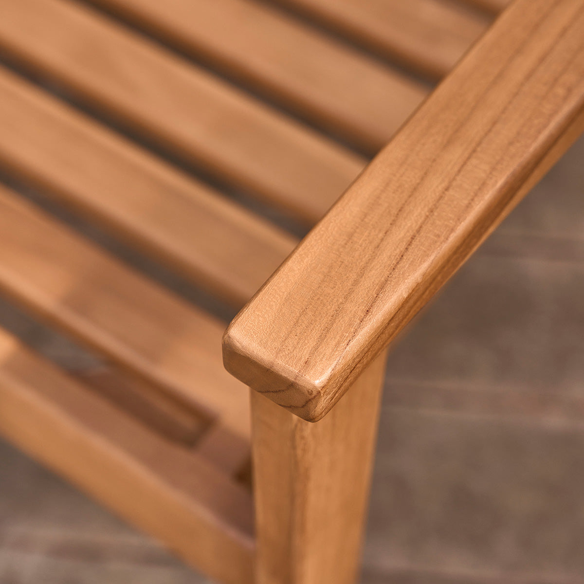 Berah Getah BARI fauteuil jardin teck coussin grège