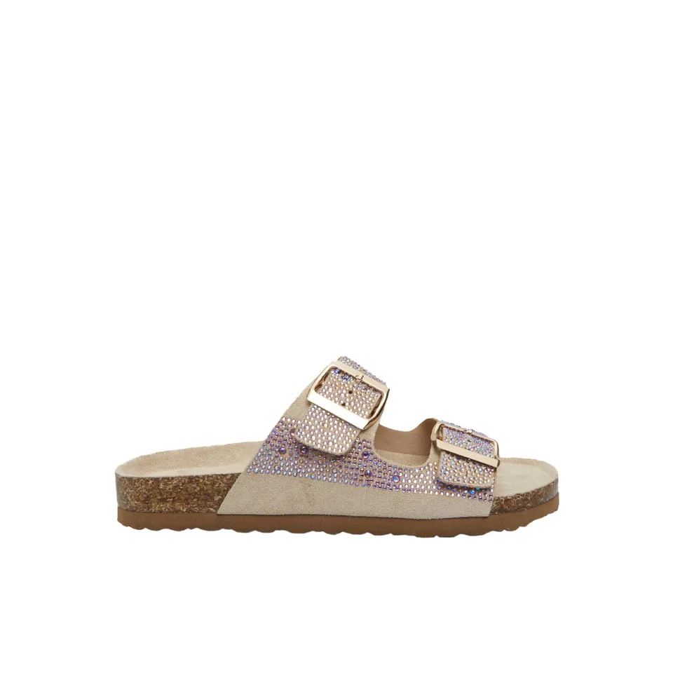 Bata Slip On slides femme micro strass boucle