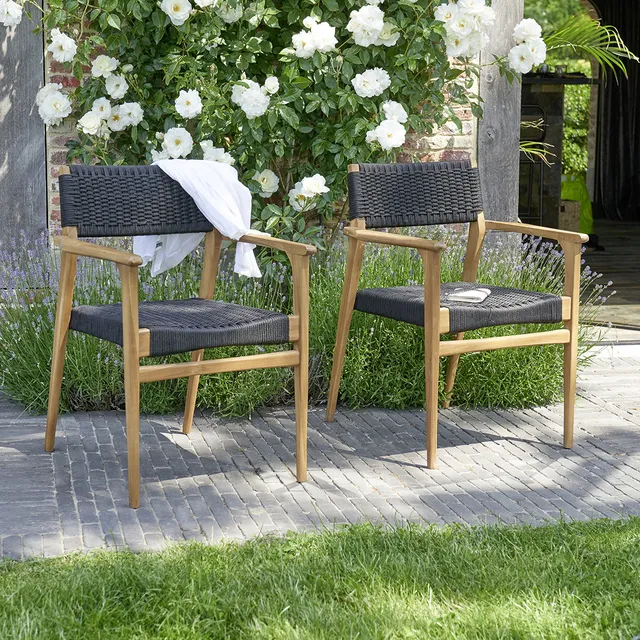 Berah Getah Esther fauteuil jardin teck noir lot 2