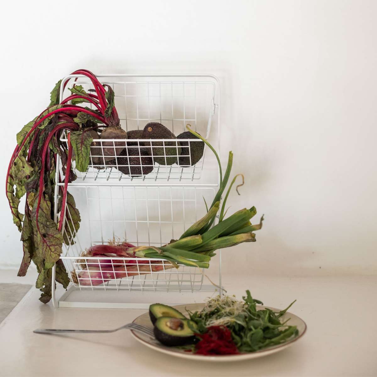 Andrea House Cocina y Mesa organisateur légumes métal blanc
