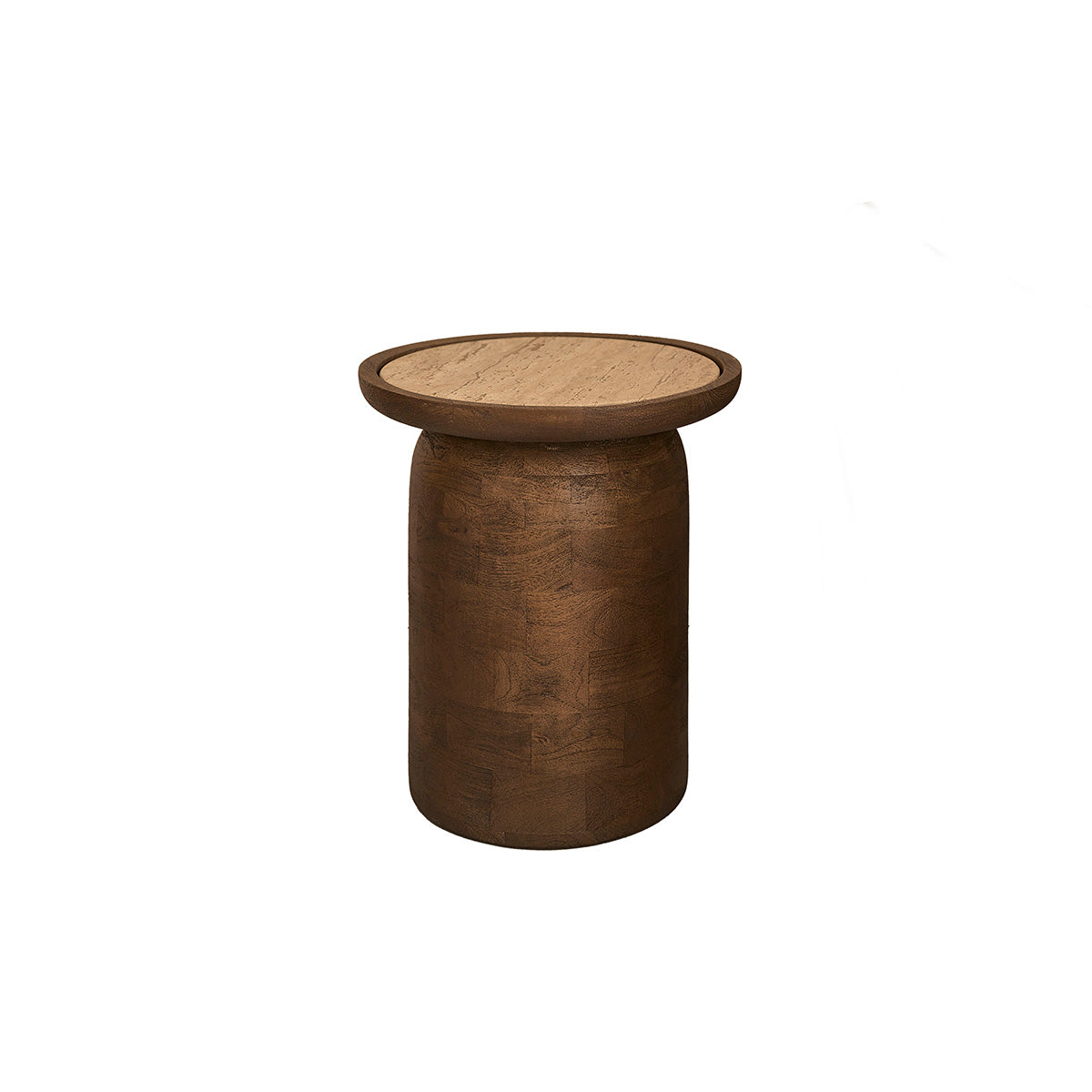Berah Getah Elena table d'appoint manguier travertin 40 cm