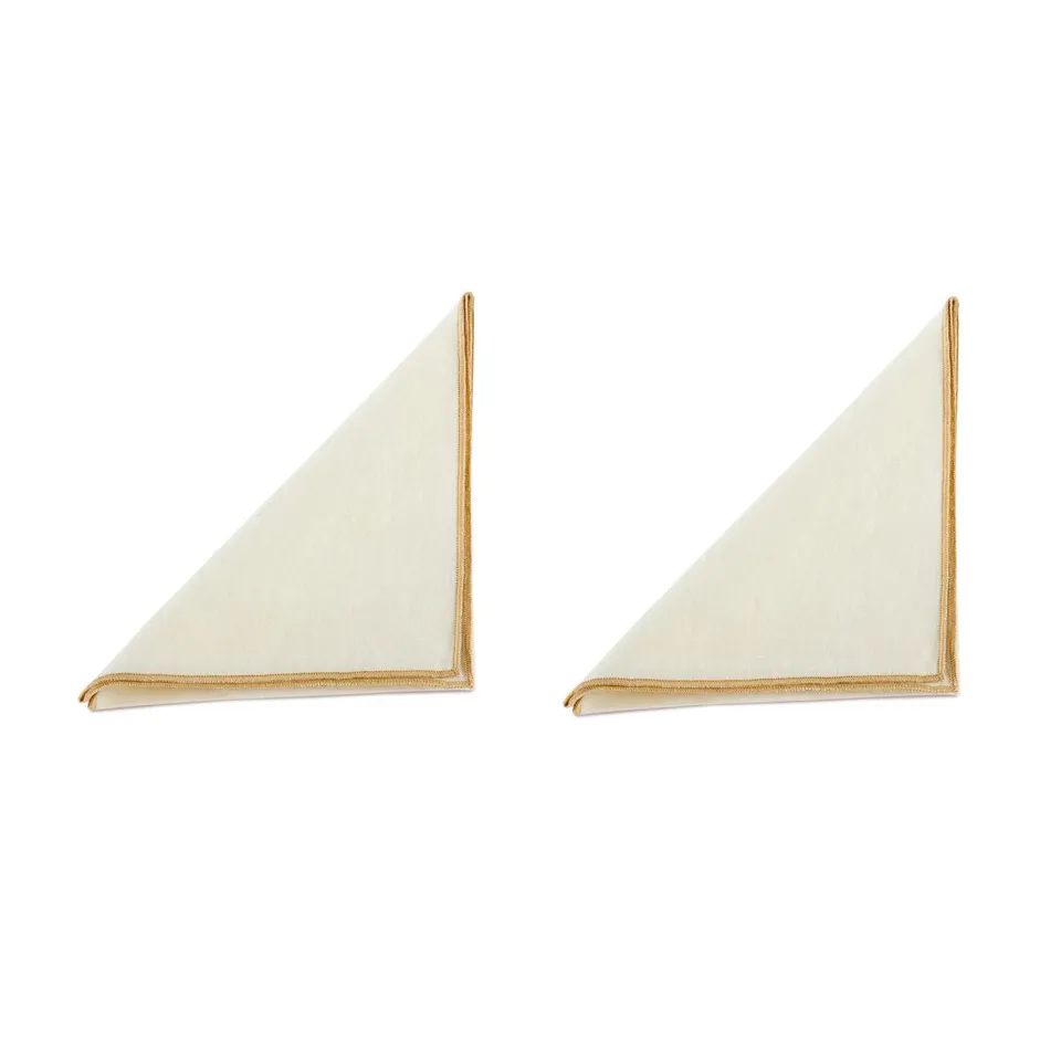 Andrea House set 2 serviettes table blanches en lin