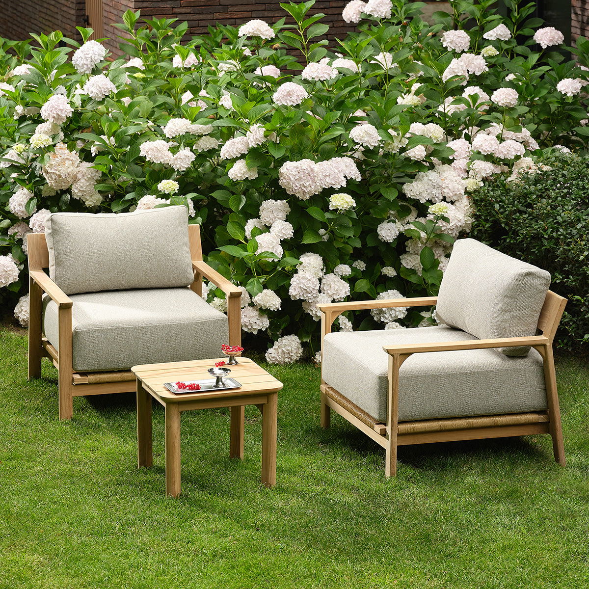 Berah Getah PIANA Table d’appoint jardin teck 50 cm