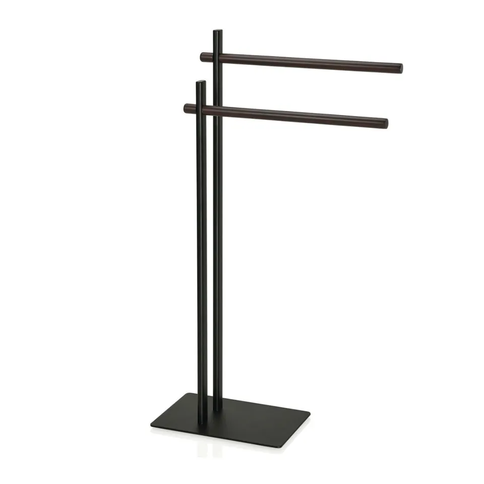 Andrea House Bain porte-serviettes pied noir bois