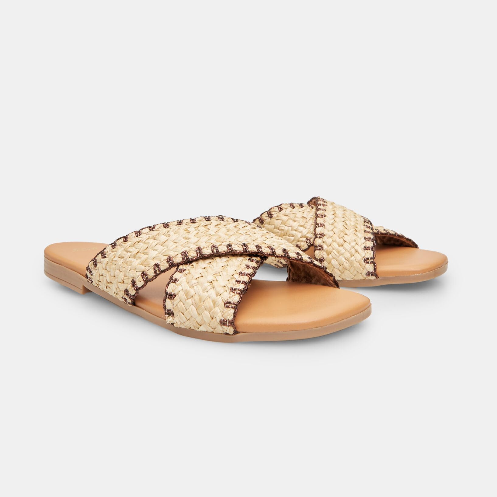 Bata Sandales Mules Femme Beige 36 EU Raphia