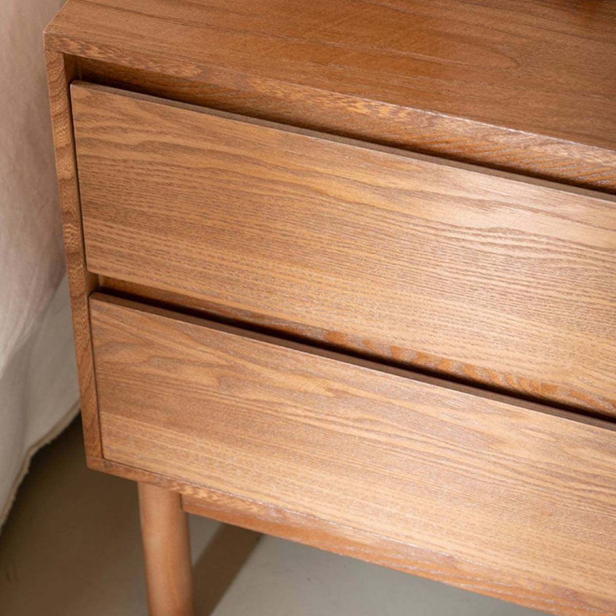 Andrea House Mueble table de nuit frêne foncé 2 tiroirs