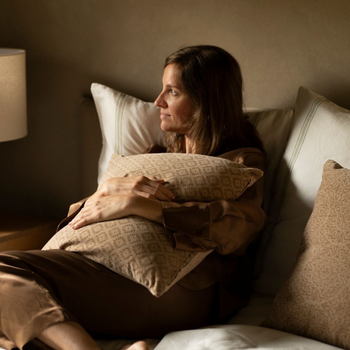 Andrea House Coussin coton marron pour canapé