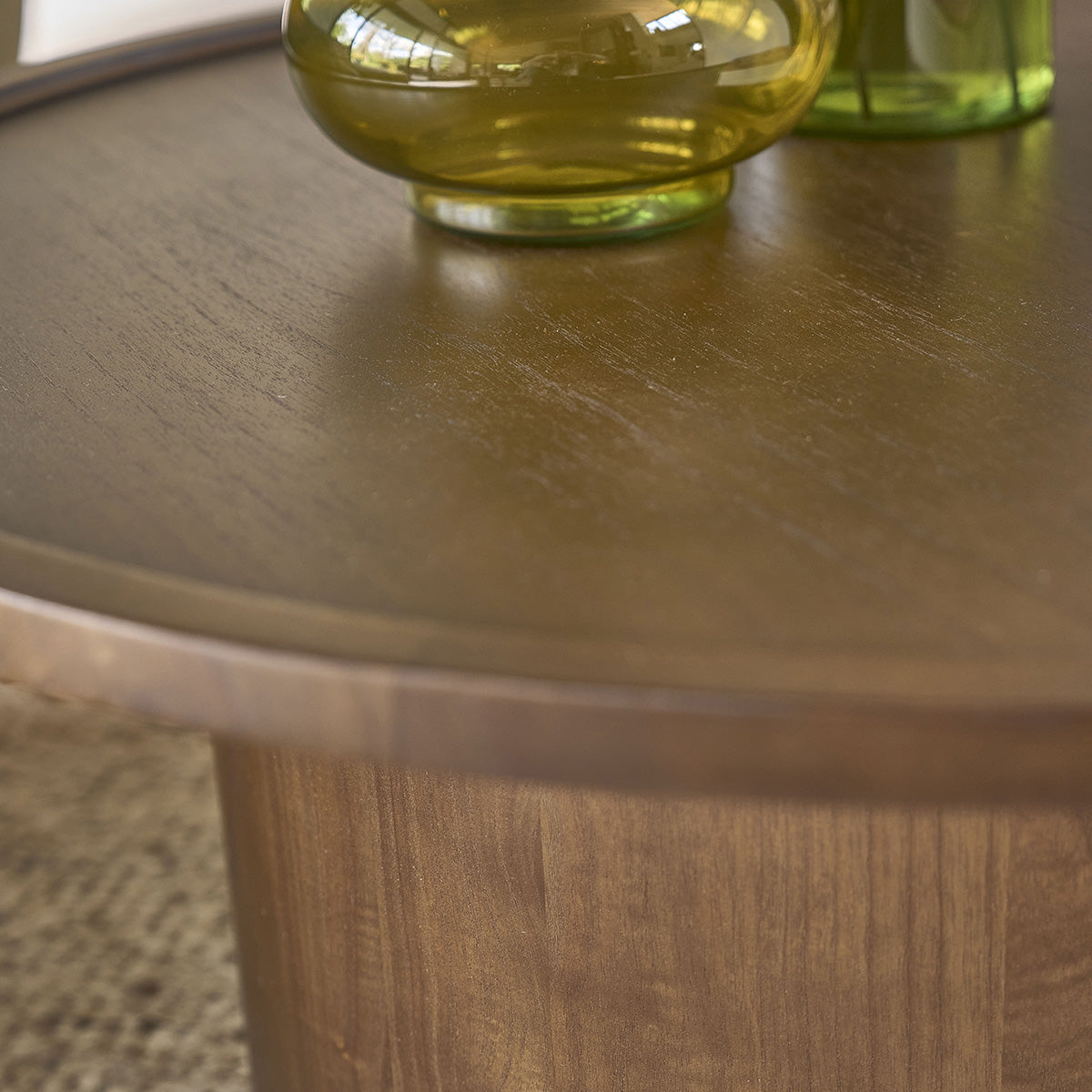 Berah Getah Solène table basse ronde mindi noyer Ø 100 cm