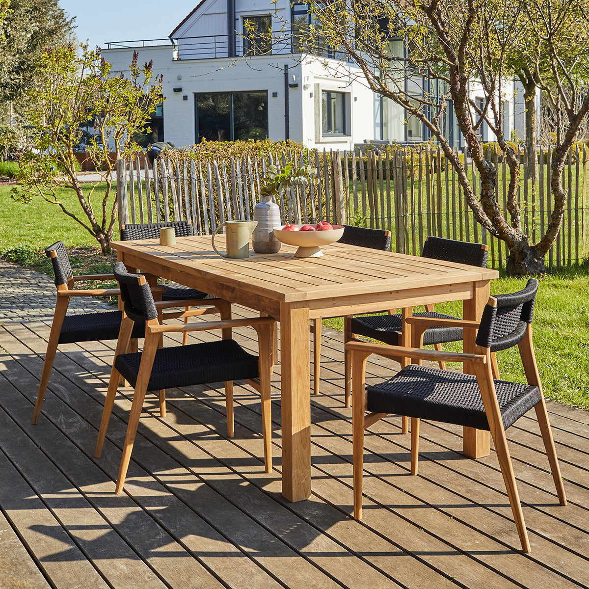 Berah Getah Gabrielle table jardin teck recyclé 8/10 pers.