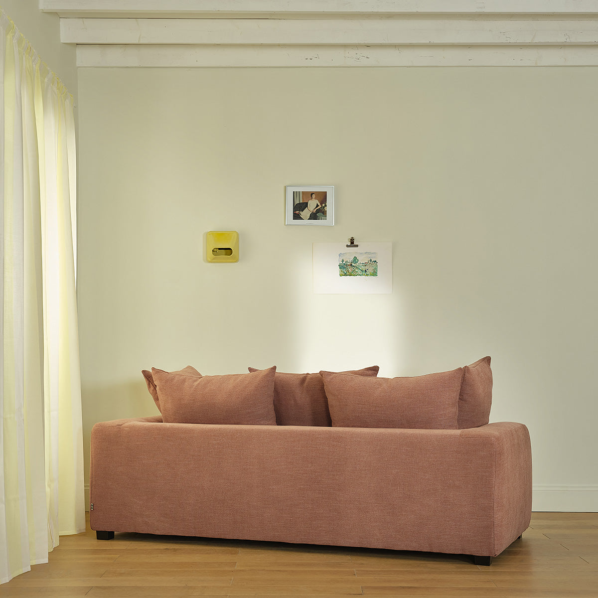 Berah Getah Edmond canapé 3 places lin terracotta