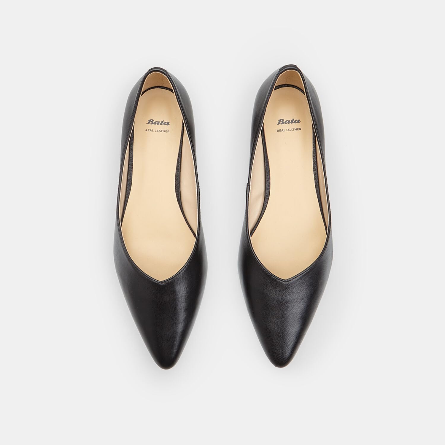 Bata Ballerines cuir femme bout pointu confortables