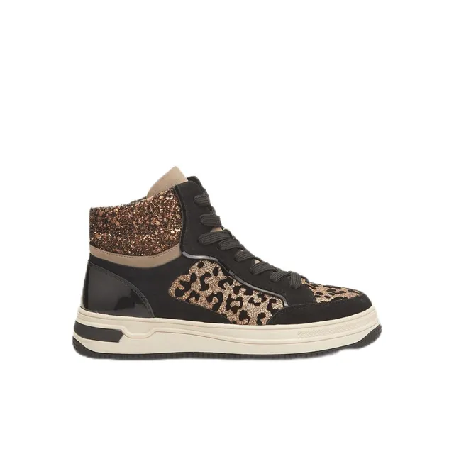Bata Sneakers hautes femme animalier paillettes