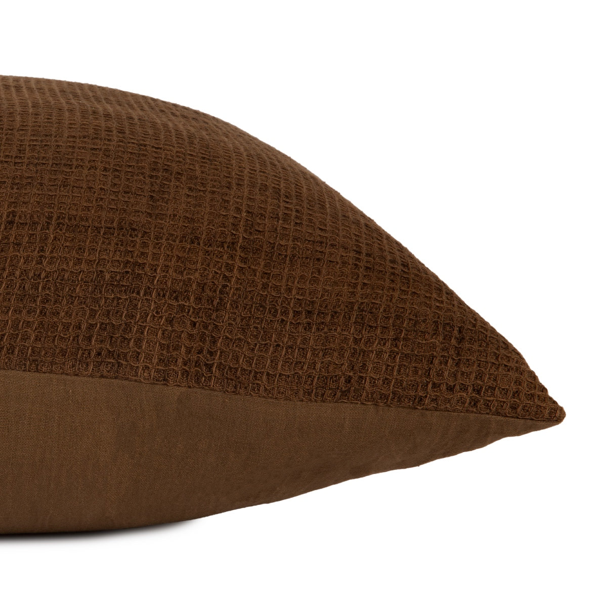Andrea House Textil Coussin coton Waffle marron 50x50