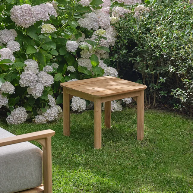 Berah Getah PIANA Table d’appoint jardin teck 50 cm