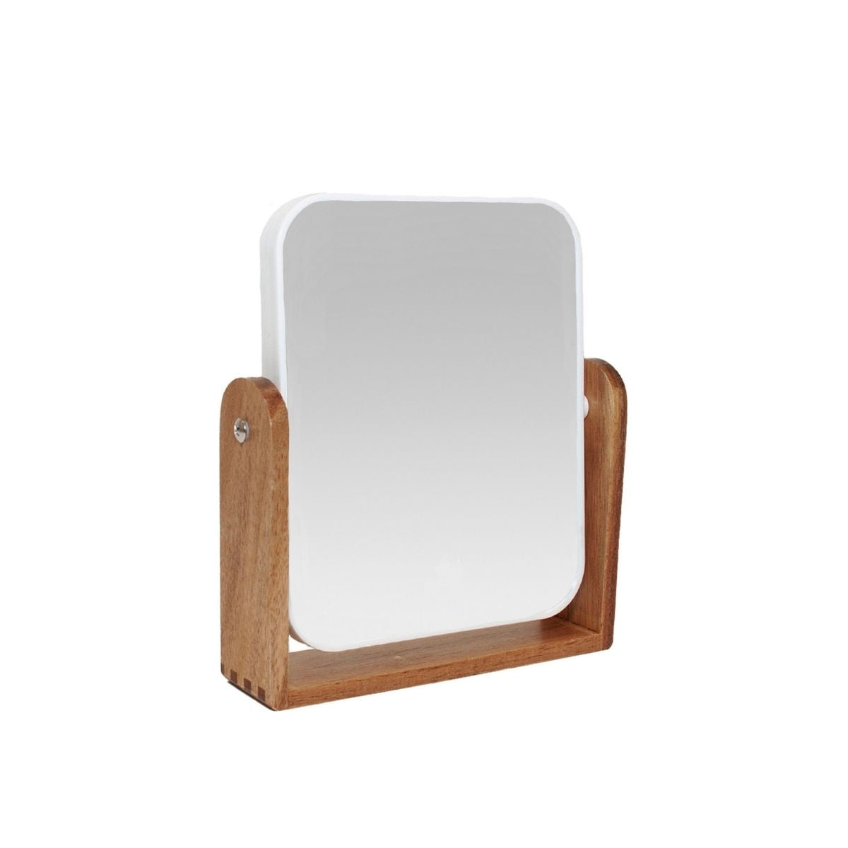 Andrea House miroir sur pied acacia blanc grossissant x5