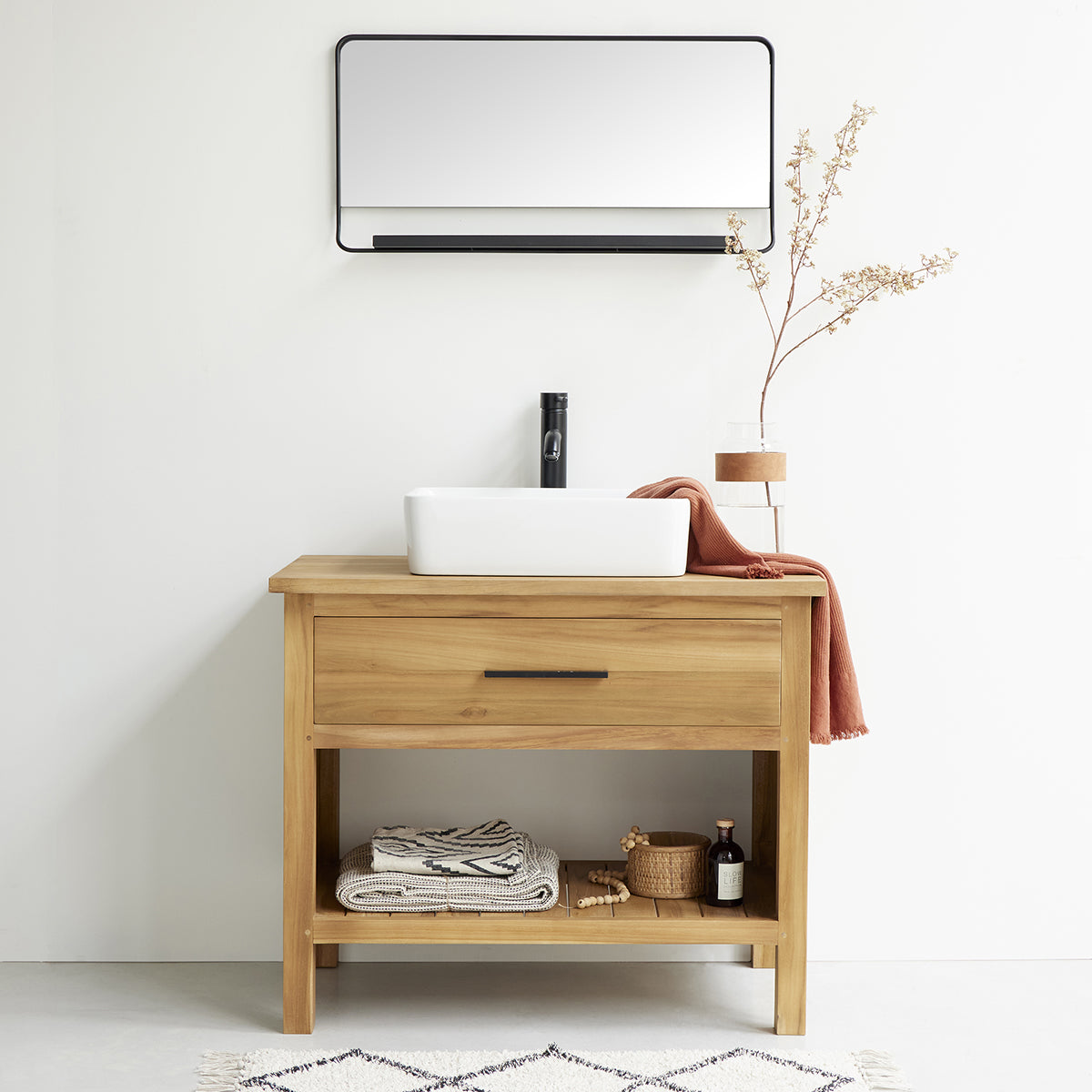 Berah Getah Marli meuble vasque teck 90 cm