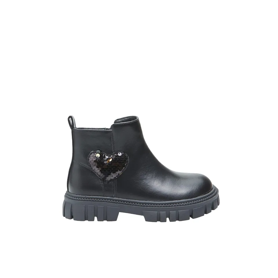 Bata Bottes fille patch cœur usage quotidien