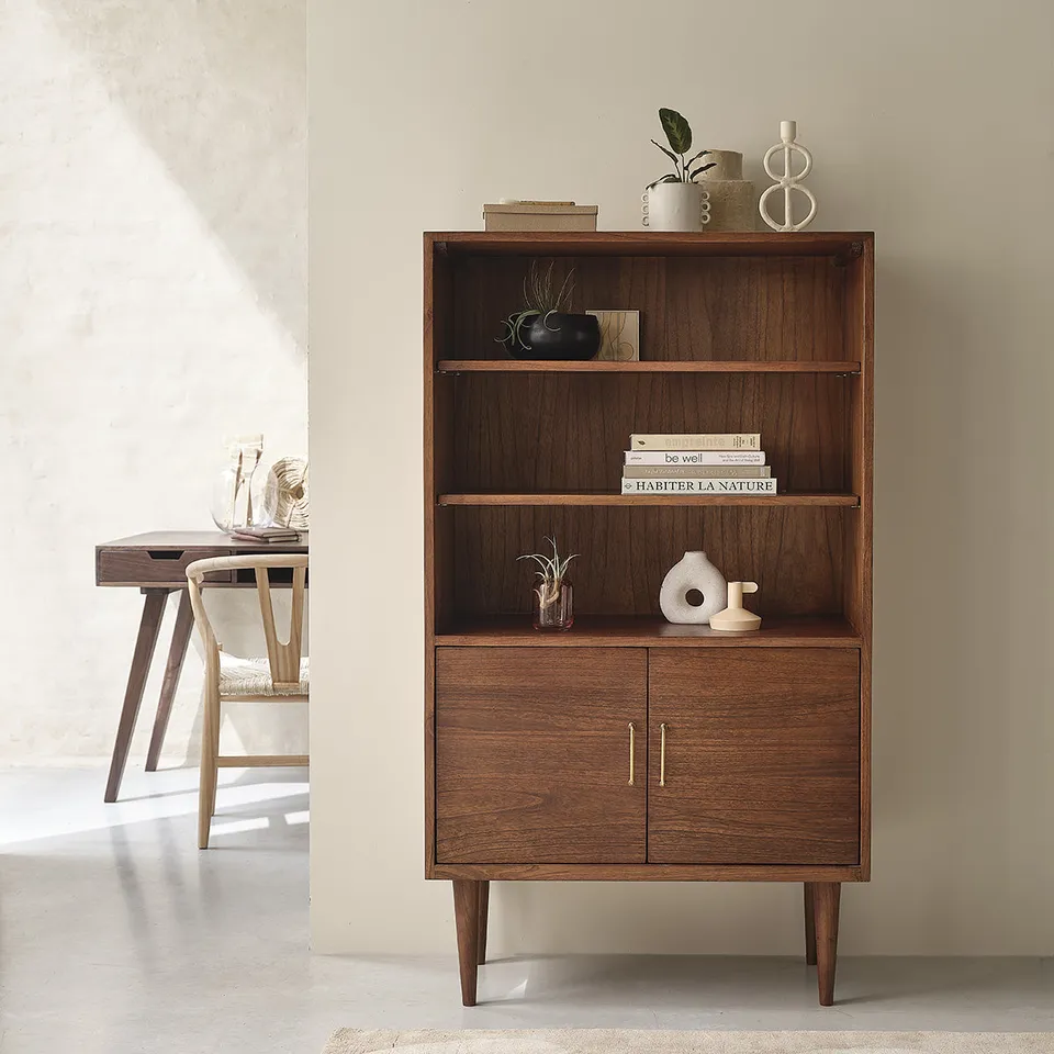 Berah Getah VINTAGE Bibliothèque mindi noyer 85 cm