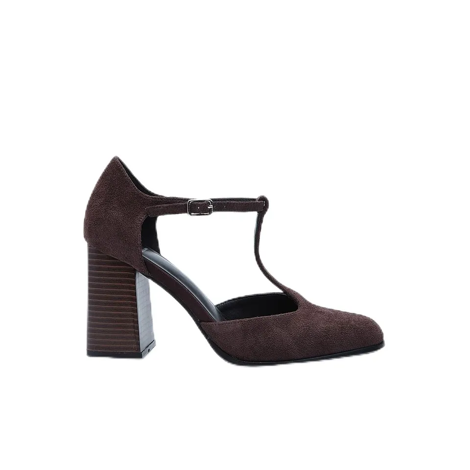 Bata Escarpins T-Bar daim femme élégants confortables