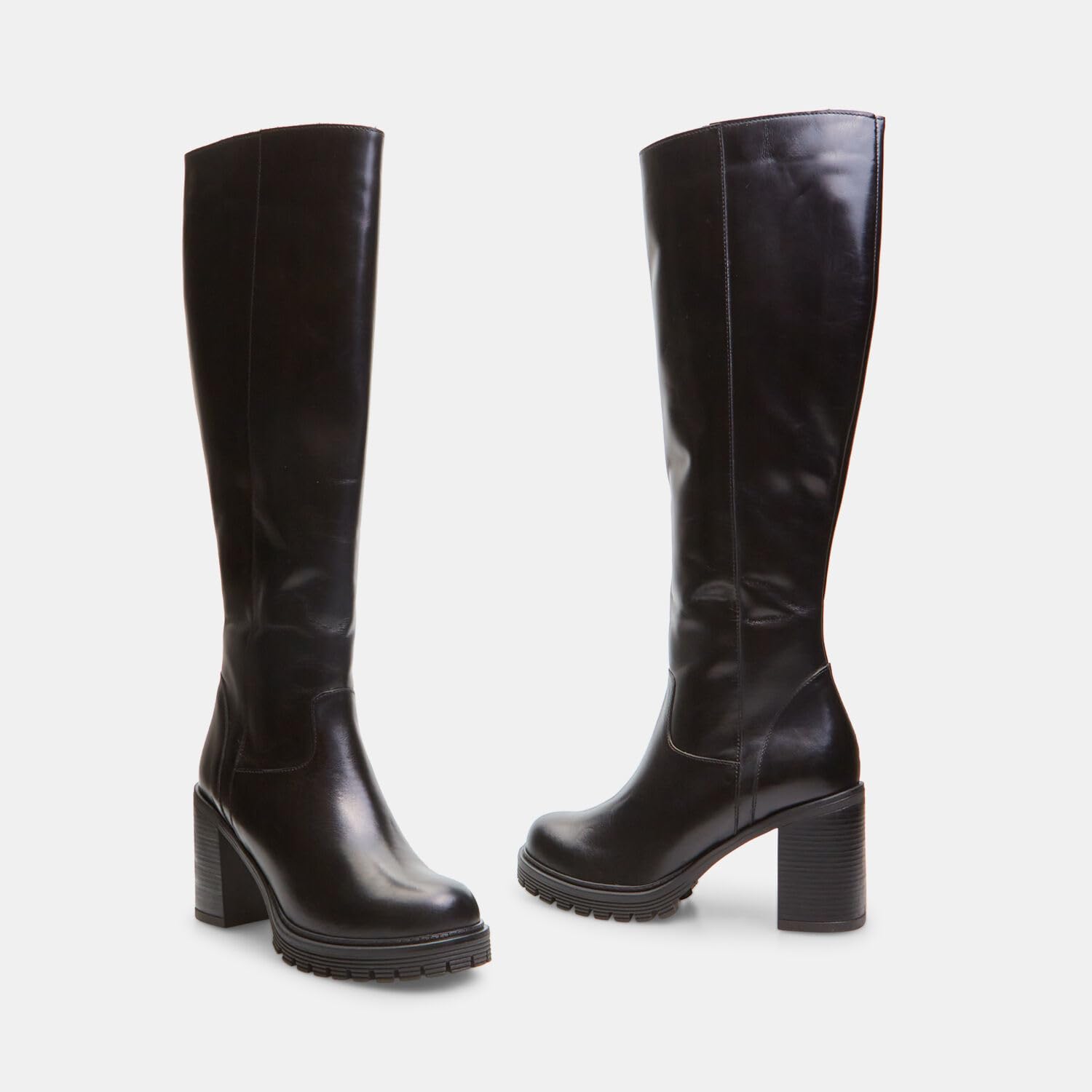 Bata bottes montantes femme cuir talon crantée