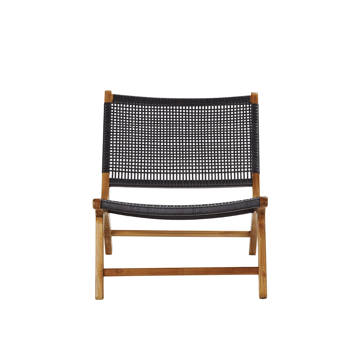 Berah Getah Lina fauteuil teck teinté tissage noir salon
